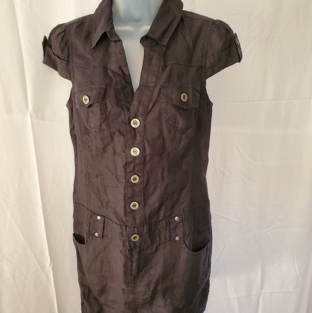 Guess black linen dress